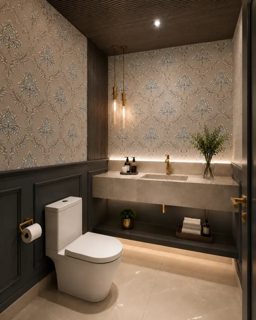 Arabesco Damask Marrom com Cinza Biarritz — foto 3