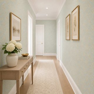 Arabesco Damask Dourado com Azul Claro Biarritz — foto 3