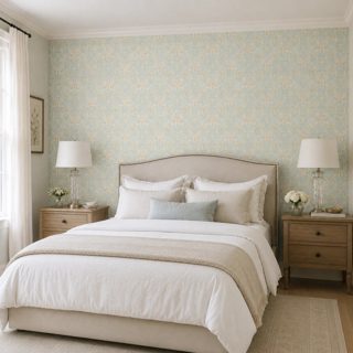 Arabesco Damask Dourado com Azul Claro Biarritz — foto 4