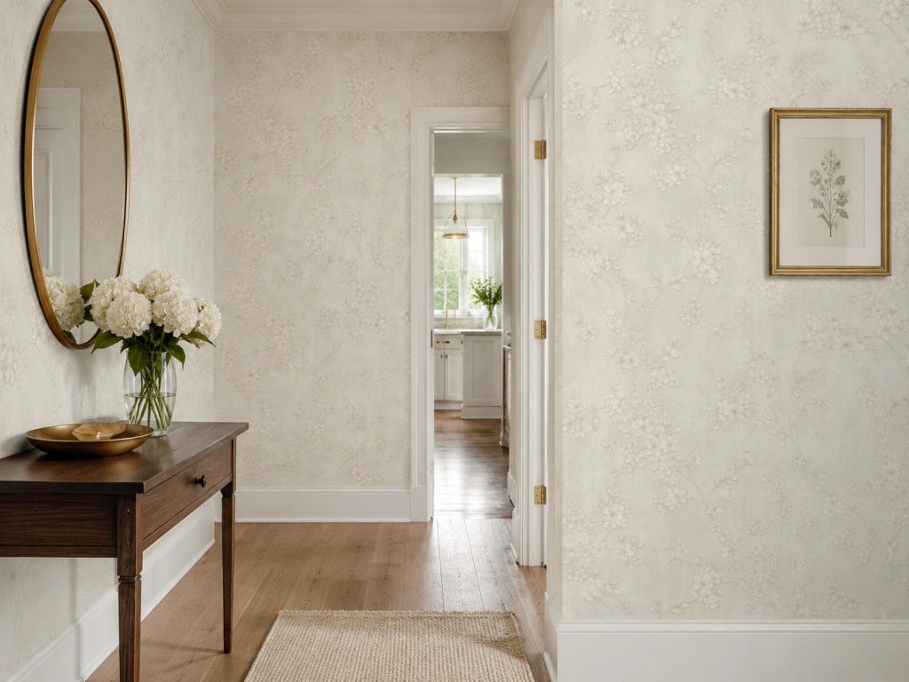 Papel de parede Floral Delicado Lilás com Brilho Biarritz — Alex Quaresma Fernandes, Vila Isabel