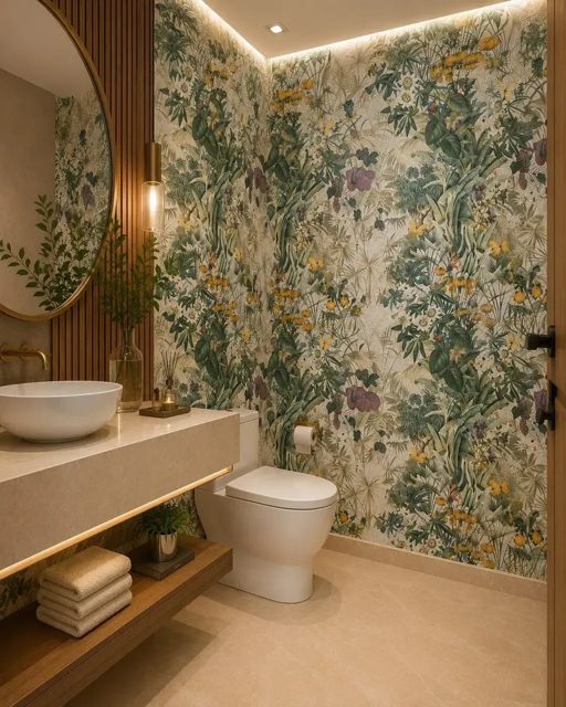 Papel de parede Floral Verde Vibrante Biarritz — Alex Quaresma Fernandes, Vila Isabel