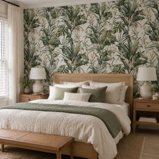 Floral Verde Vivo e Off White Biarritz — foto 1