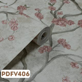 Flores e Galhos Off White, Cinza e Rosa — foto 2