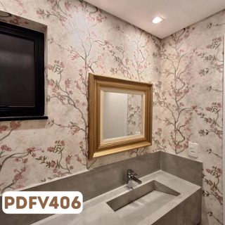 Flores e Galhos Off White, Cinza e Rosa — foto 4